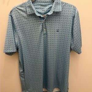 johnnie-O Light Blue Geometric Polo Shirt